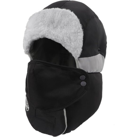 Hat with Face Mask Waterproof Ski Snow Cap Russian Aviator Ushanka Hat - Picture 4 of 5